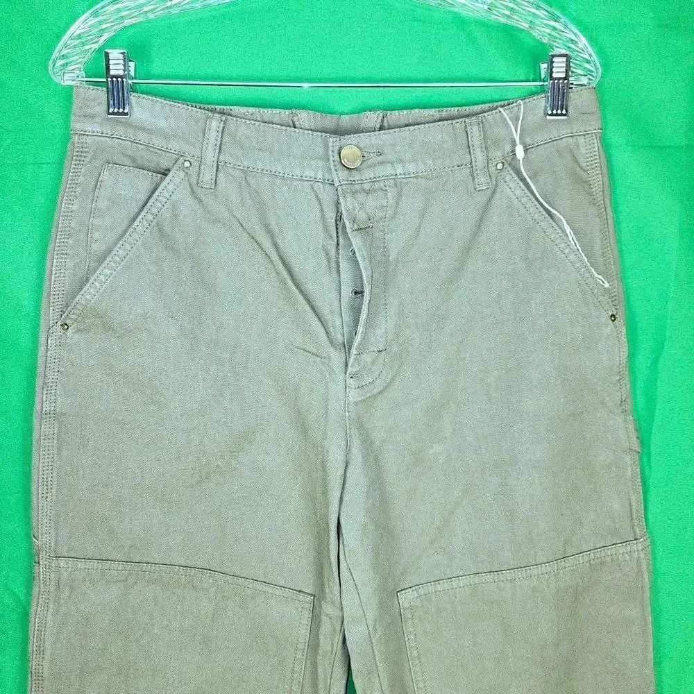NWOT Tory Burch Womens Olive Green Straight Leg Cargo Pants‎ 28